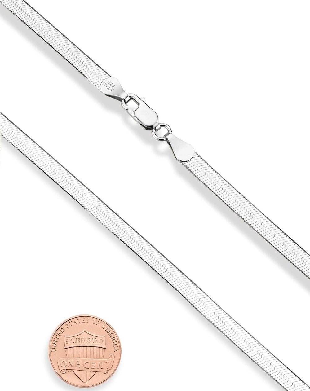 Miabella Italian 925 Sterling Silver, 18K Gold Plated Herringbone Necklace