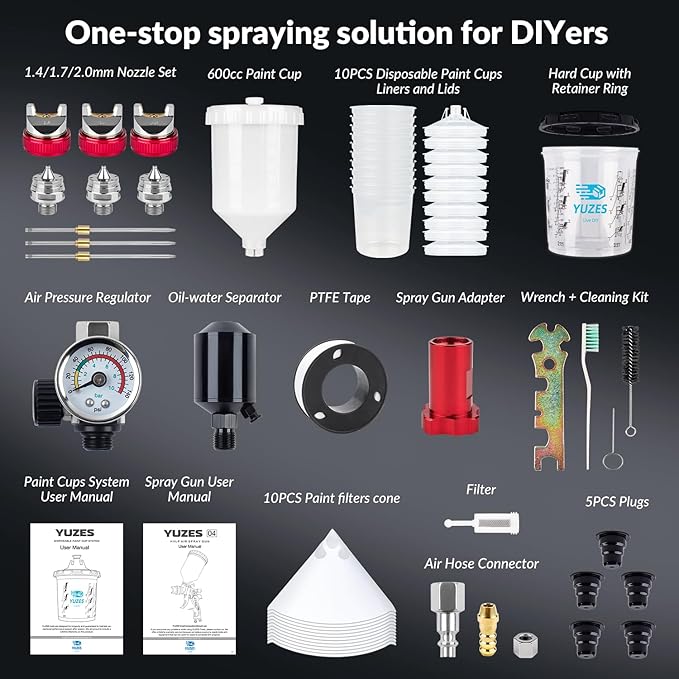 YUZES HVLP Spray Gun Plus Kit