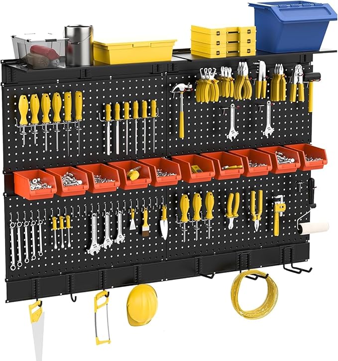 Ultrawall Black Pegboard Wall Organizer, 48X 36 inch