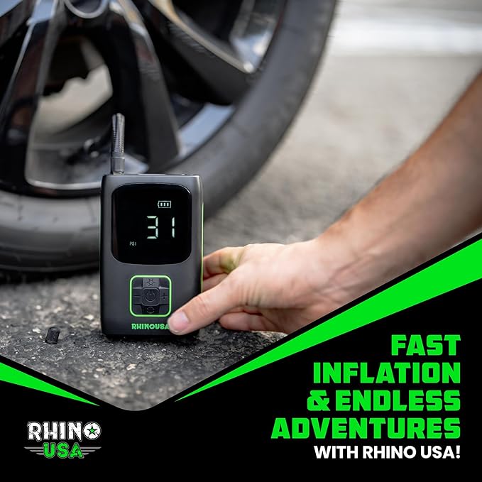 Rhino USA Tire Inflator Portable Air Compressor Upgraded Air Pump