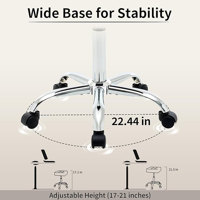 Ergonomic Rolling Shop Stool Salon Stool