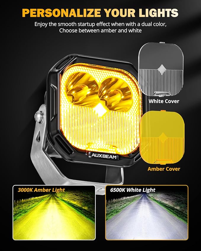 Auxbeam Color Play Series 3 Inch LED Pods, Offroad Light