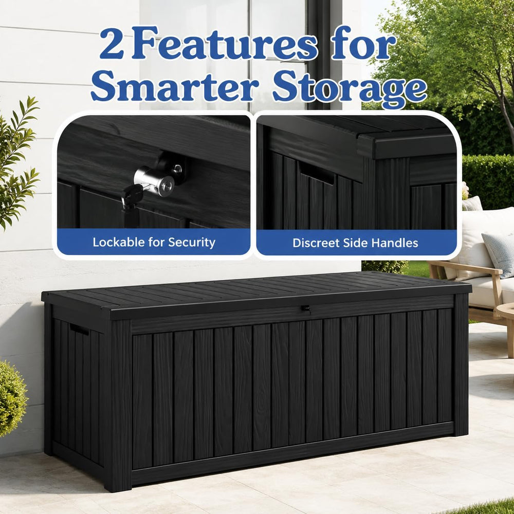 Outdoor Storage Box, Resin Deck Boxes Indoor and outdoor, Waterproof Storage ...