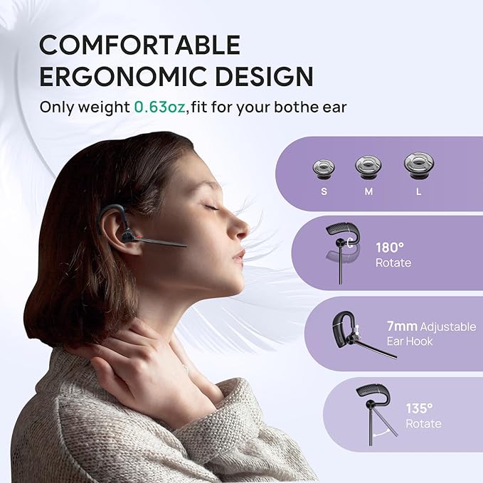 Yealink Single Ear Bluetooth Headsets BH71 Lite, Wireless Headset
