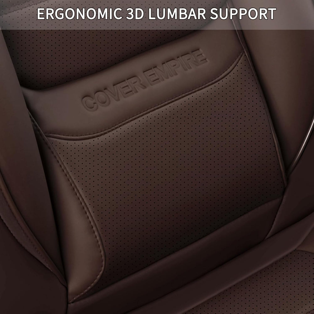 Brown Car Seat Covers Full Set, Universal Faux Leather Seat Covers for Cars 5...