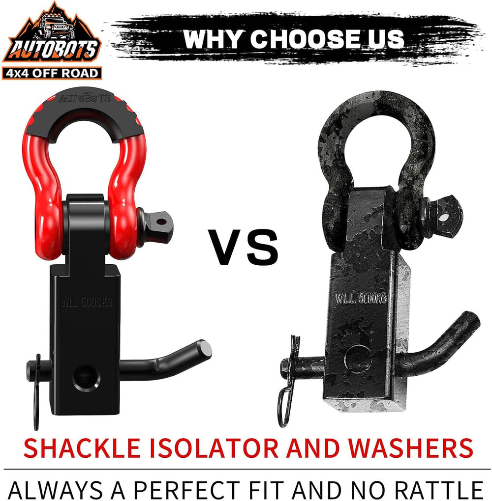 AUTOBOTS Tow Hitch Receiver 2" Shackle Hitch Receiver Red