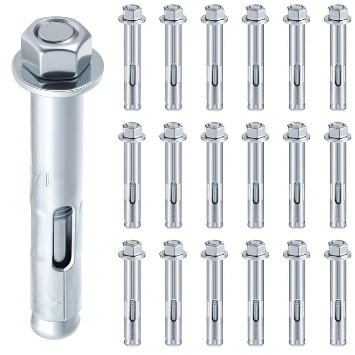20 Pack 1/2 x 3-inch Sleeve Anchors for Concrete