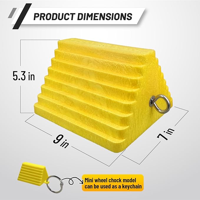 Premium 4 pcs Heavy Duty Wheel Tire Chocks, Vehicle Chocks