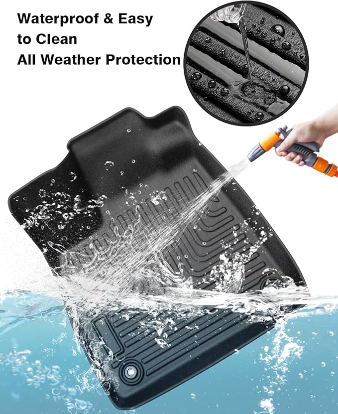 Powerty Floor Mats for 2023 2024 2025 Honda Pilot Accessories All Weather Floor
