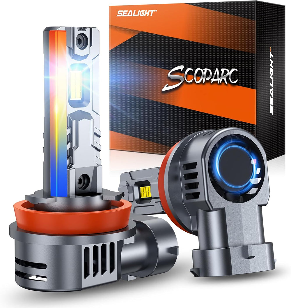 SEALIGHT H11 H8 H9 H16 Bulbs, 1:1 Design 50000LM (Pack of 2)