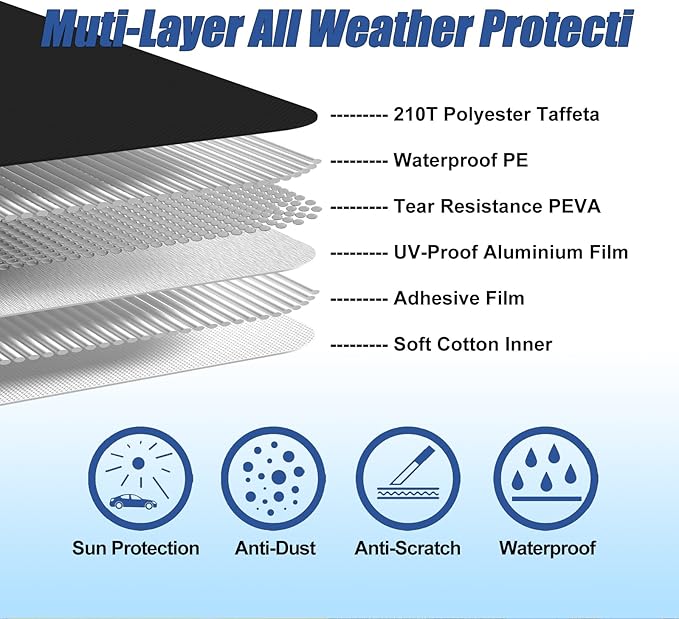 Waterproof Car Covers for Hummer H2 SUV 2002-2009 210T Custom 6 Layers Heavy