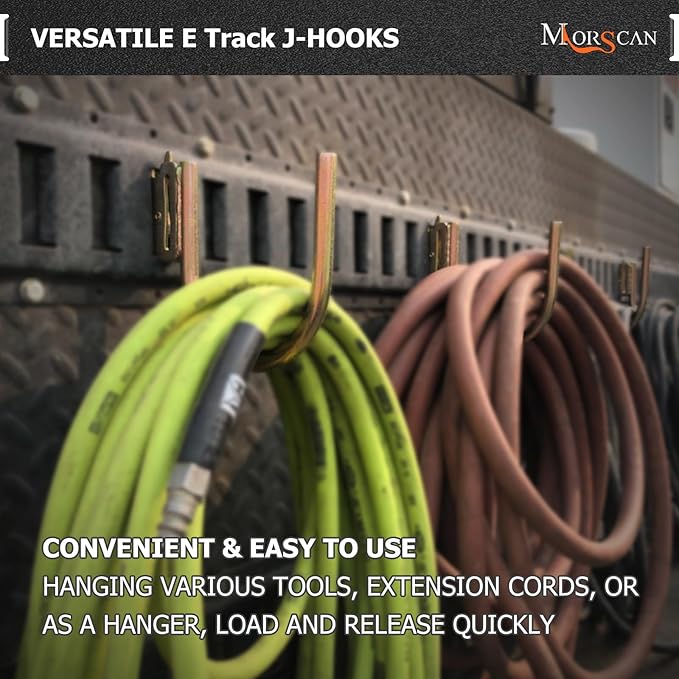 10 Pack 4" E Track J Hooks Heavy Duty Galvanized Steel E-Track Tie Down