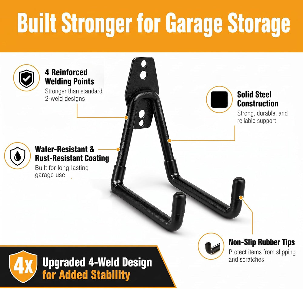 Garage Hooks, 12 Pack Wall Hooks for Hanging Heavy Duty Ladders, Bikes, Tools...