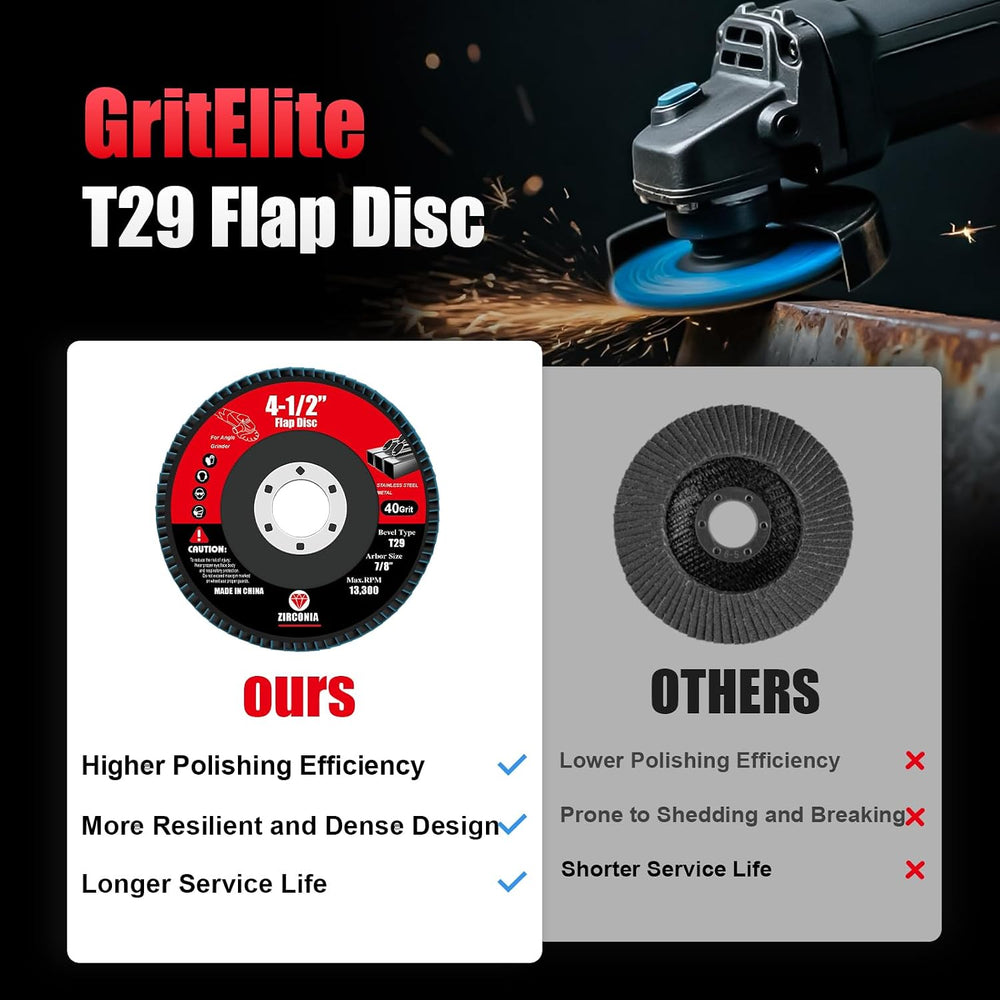 30 Pack Flap Discs 60 Grit, 4 1/2" x 7/8" for Angle Grinder,Type 29...