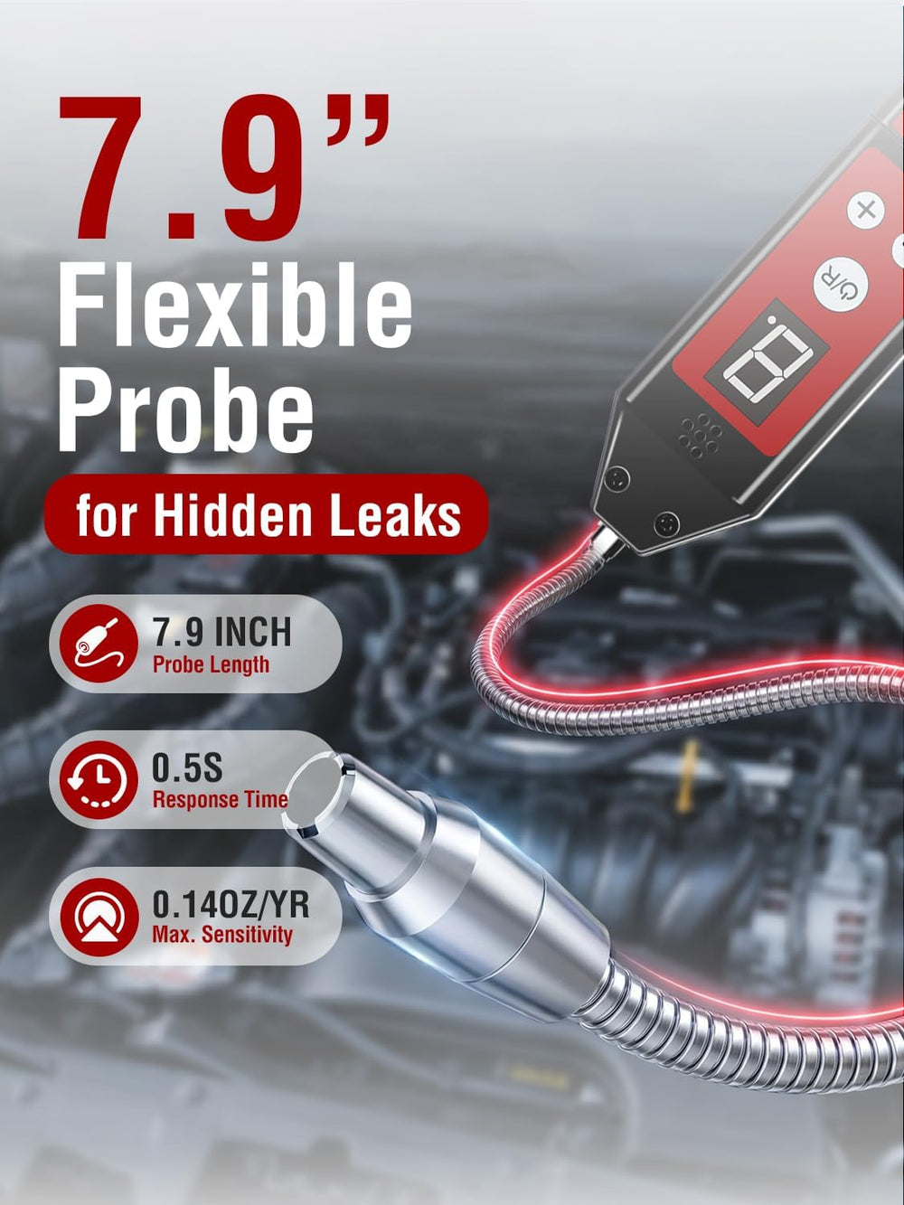WJL-6000PRO Refrigerant Leak Detector with UV & LED Light for HVAC