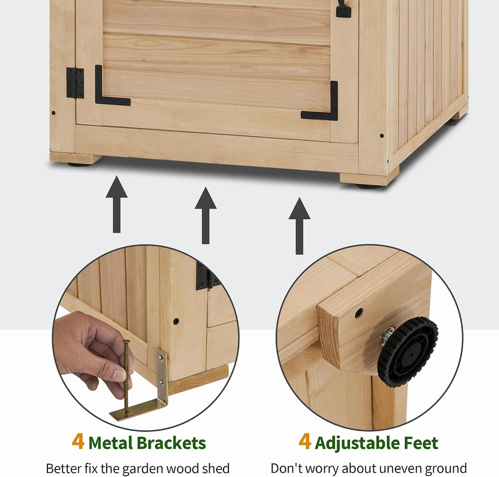 MCombo Outdoor Storage Cabinet, 30" Deep Wood Garden Shed Waterproof 0786