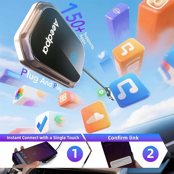 Wireless Android Auto CarPlay Adapter, Touch Connection