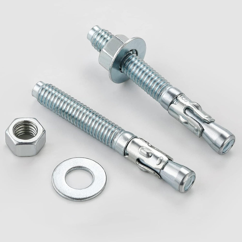 Wensilon 1/2"x10" Wedge Anchors for Concrete, Zinc-Plated, 10 PCS