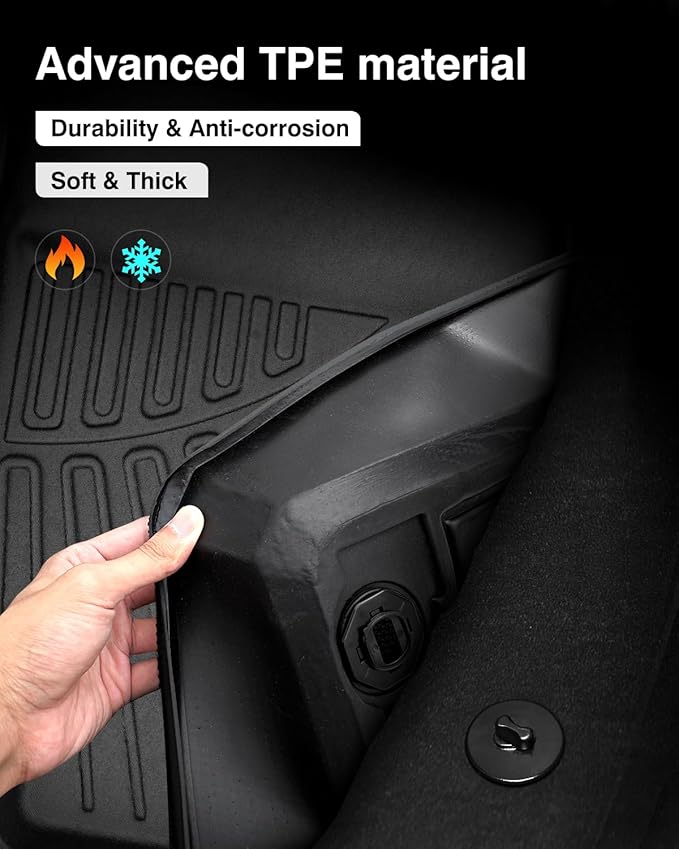 Powerty Floor Mats for 2023 2024 2025 Honda Pilot Accessories All Weather Floor