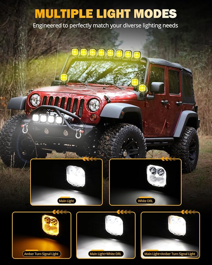 Auxbeam Color Play Series 3 Inch LED Pods, Offroad Light
