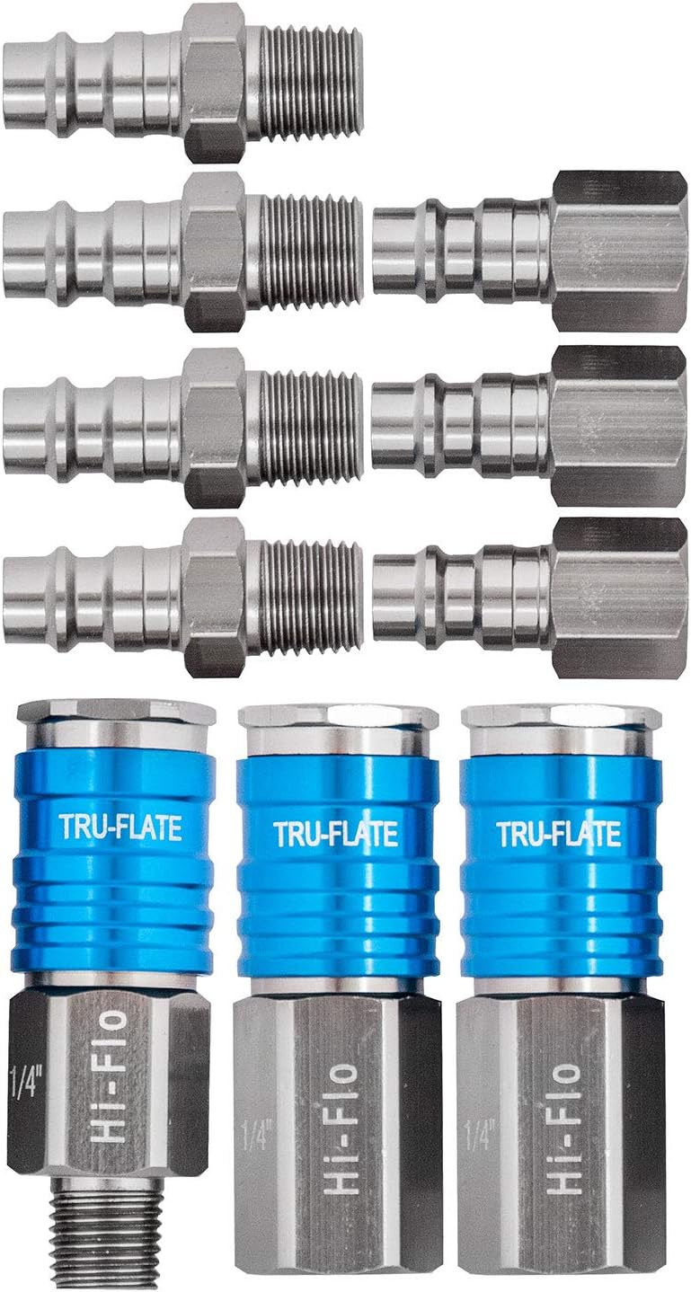 Tru-Flate 13-907 1/4" HI FLO Design x 1/4" NPT Aluminum Plug/Couple...