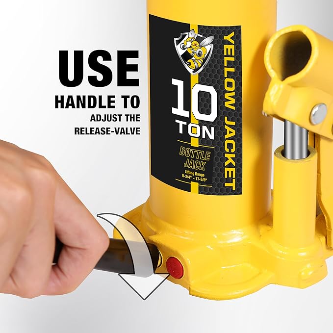 YELLOW JACKET 10 Ton Muti-Directional Welded Bottle Jack, Horizontal Bottle
