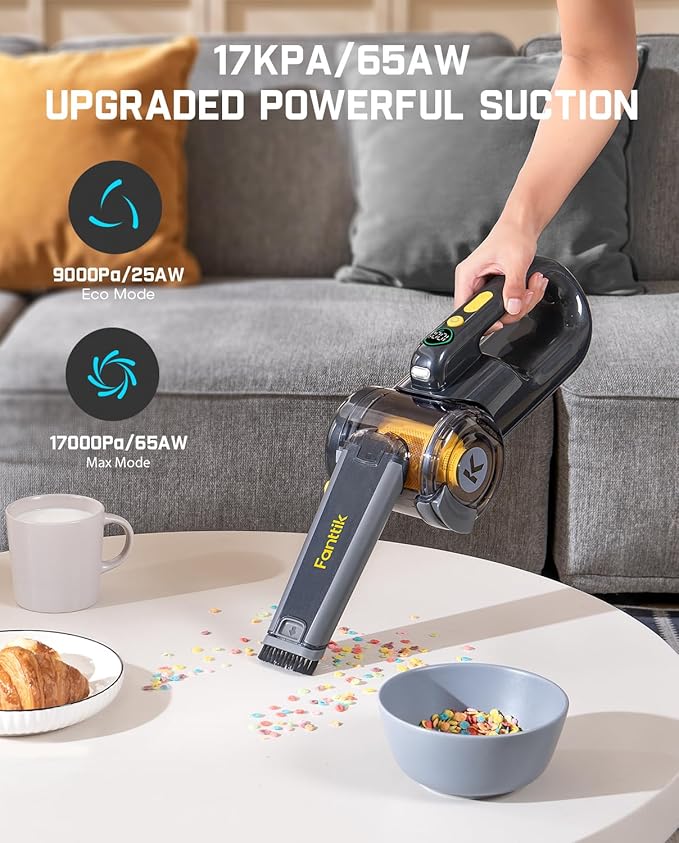 Fanttik Fold V10 Ultra Deluxe Handheld Vacuum Cordless, 17kPa Suction Power