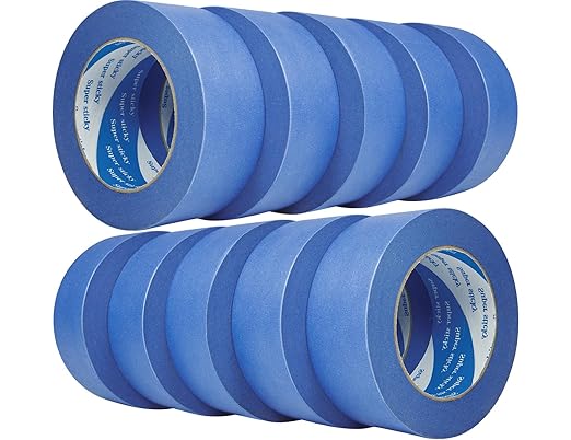 10 Rolls Blue Painters Tape 2 Inch, Bulk Masking Master Tape 60 Yards, Wall