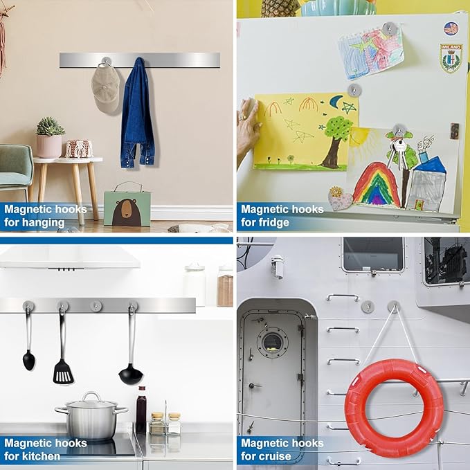 LOVIMAG Magnetic Hooks for Cruise Cabins, 110lbs Magnetic Hooks for Classroom