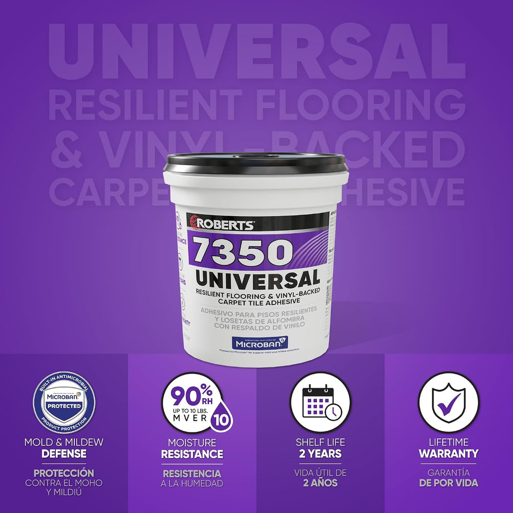 ROBERTS Universal Resilient Flooring & Vinyl-Backed Carpet Tile Adhesive ...