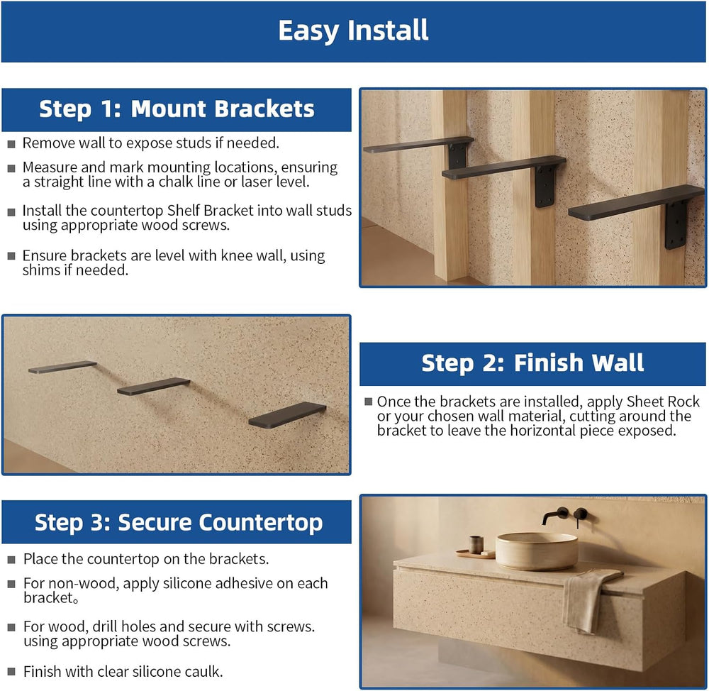Heavy Duty Countertop Support Brackets, 10-Inch Hidden 800LBS Loading Counter...