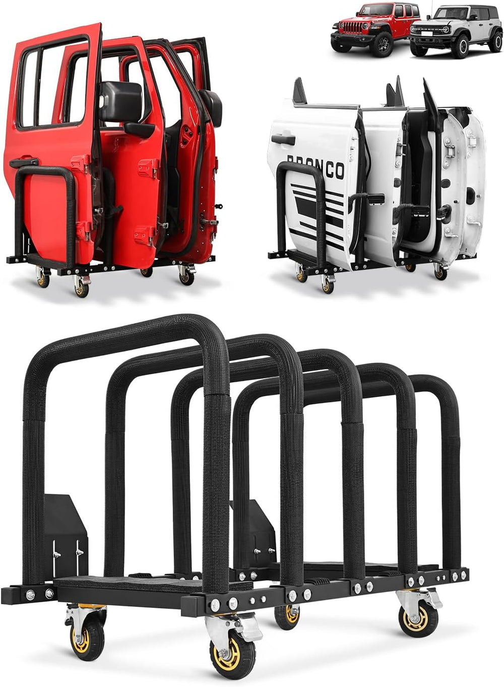 JROAD Upgrade Door Hanger Storage Rack Bracket Holder for 2007-2026 Jeep Wran...