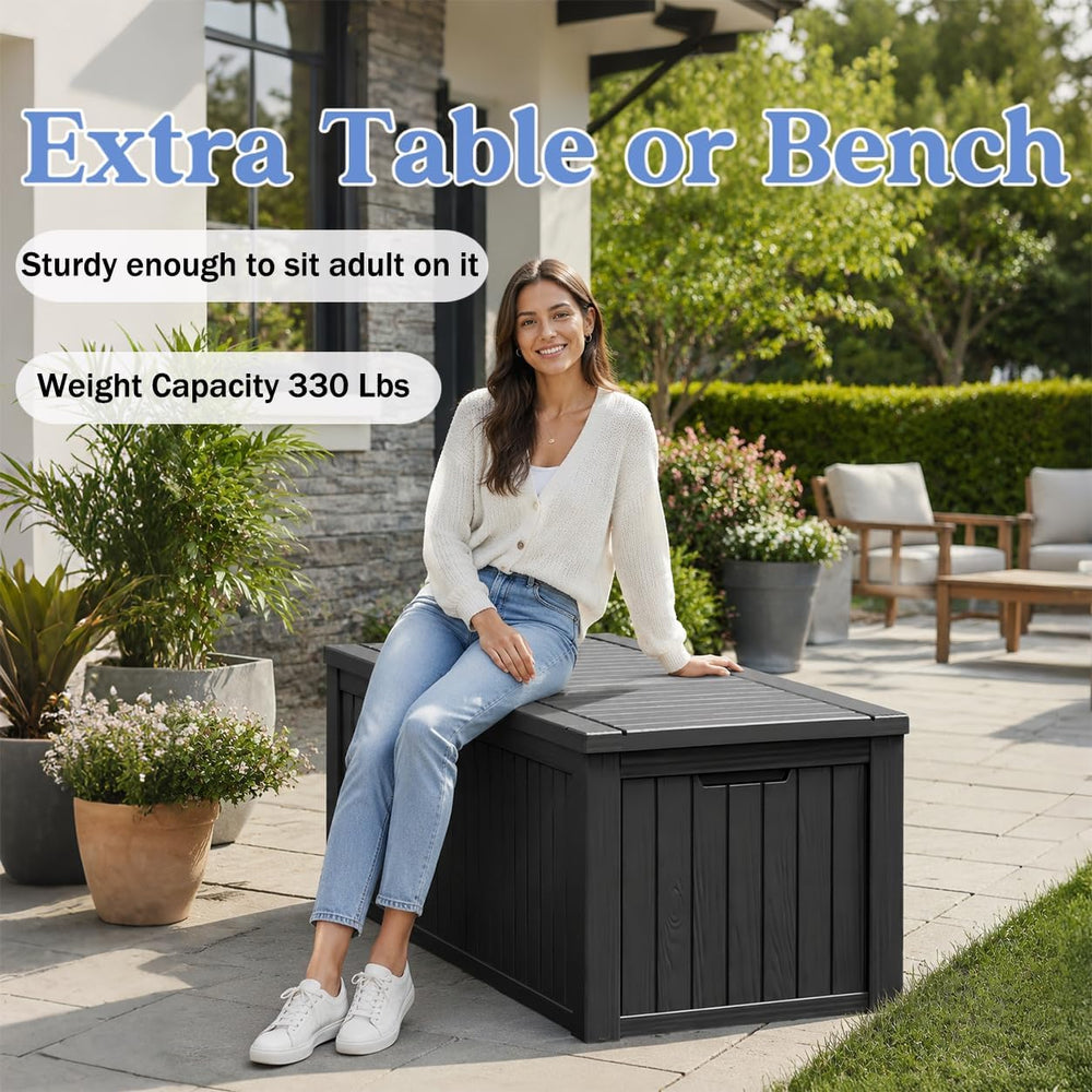 Outdoor Storage Box, Resin Deck Boxes Indoor and outdoor, Waterproof Storage ...