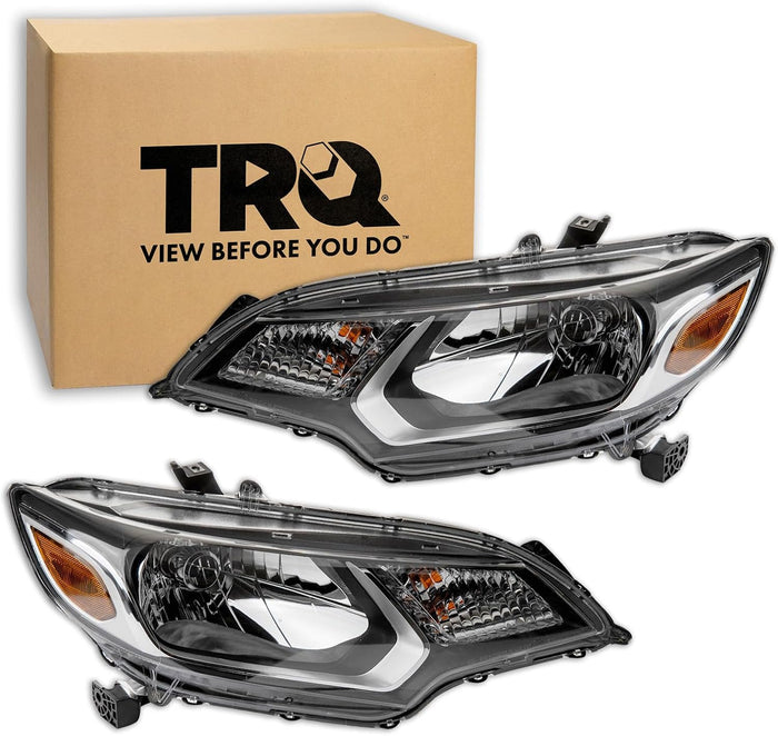 TRQ 2 Piece Headlight Assembly Set Driver & Passenger Side