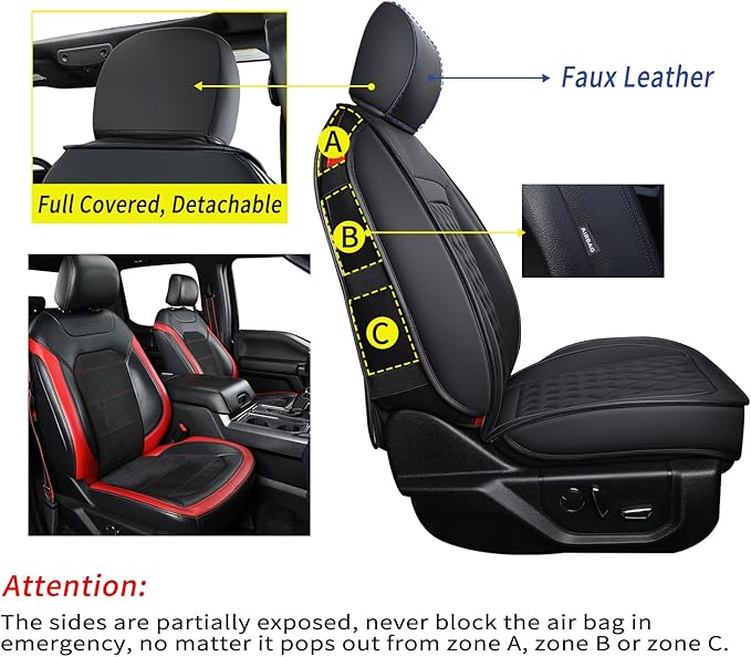 LUCKYMAN CLUB F150 Faux Leather Seat Covers Fit