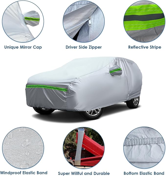 AUQDD 6-Layers Premium Hatchback Car Cover Waterproof All Weather Weatherproof
