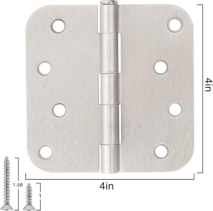 18 Pack 4 Inch Nickel Door Hinges Satin/Brushed Nickel Door Hinges 4 in x 4&q...