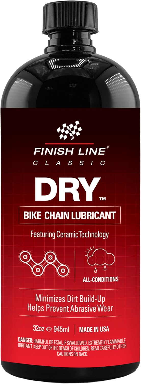 Finish Line Dry Bike Chain Lube – Ceramic Dry-Film Lubricant – Dirt & Dus...