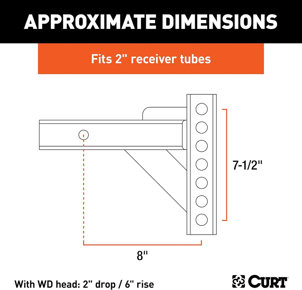 Curt Manufacturing 17100 Adj Hitch Bar 12 in Length