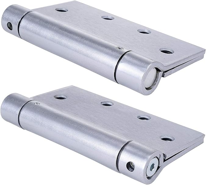2 Pack - 4.5"x4" Brushed Satin Chrome Finish Self Closing Reversibl...