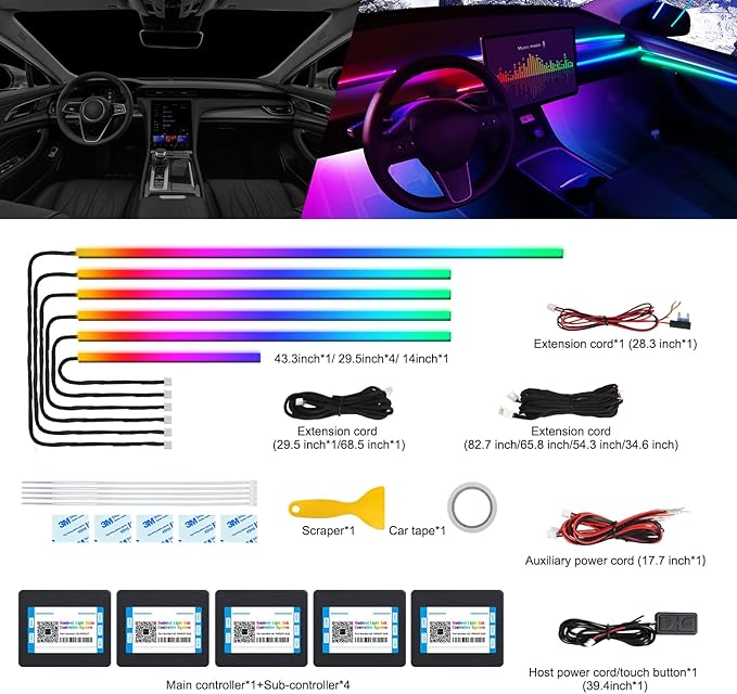 Dreamcolor Acrylic Interior Car LED Strip Light