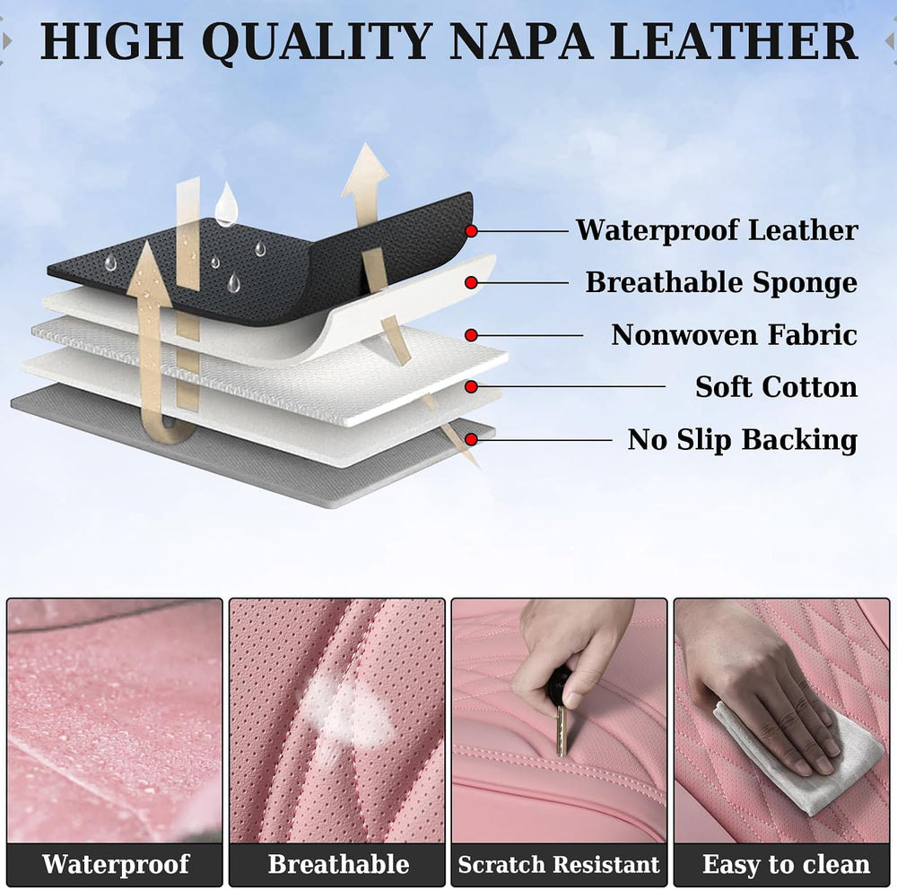 Coverado Car Seat Covers Full Set, Automotive Front and Rear Seat Covers with...
