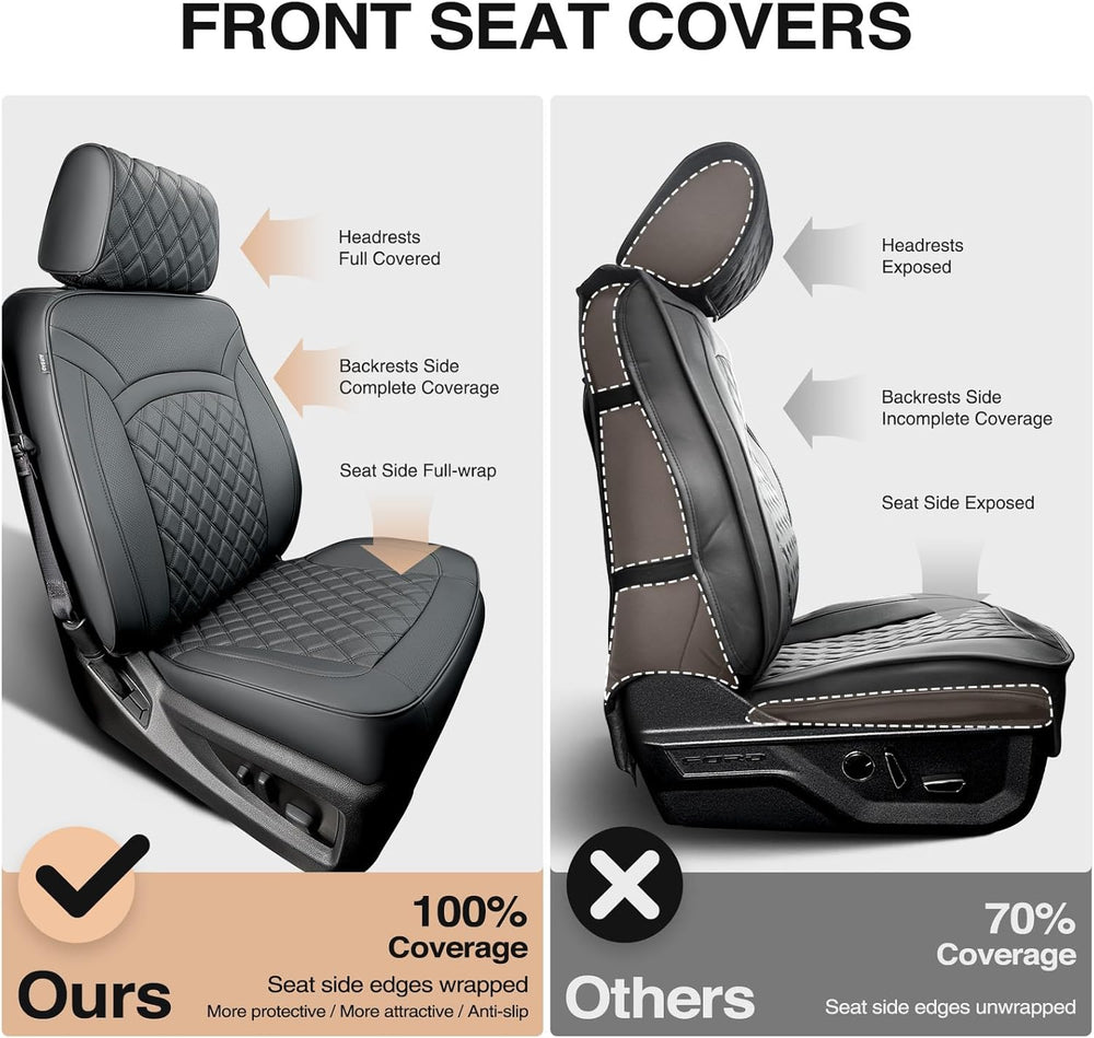 Seat Covers for Chevy Silverado & for GMC Sierra 2014-2018 (Only Crew Cab)