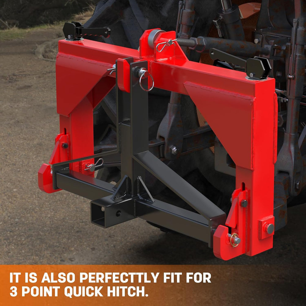 3 Point Hitch Receiver Quick Hitch Compatible, Cat.1 Tractor Mover Draw Bar