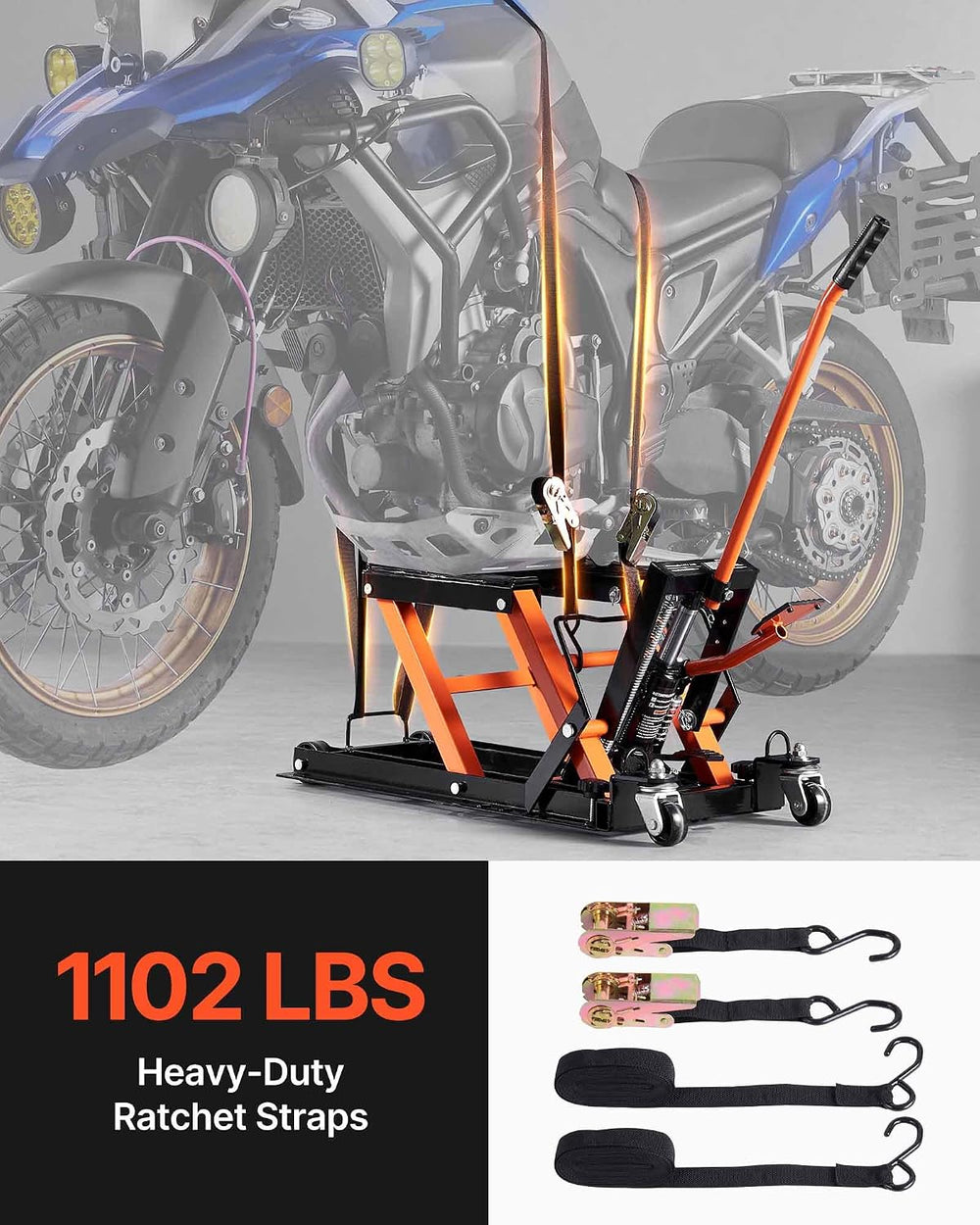 VEVOR Hydraulic Motorcycle Lift Jack 1500 LBS Capacity ATV Scissor Lift Jack ...