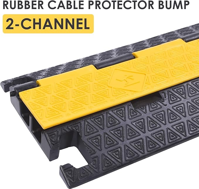 Heavy-Duty Rubber Cable Protector Ramp (4-Pack)
