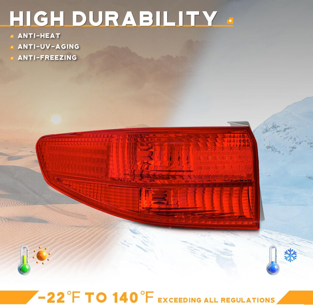 WEELMOTO Rear Brake Tail Light Assembly for 2005 Honda Accord only Left +Driv...