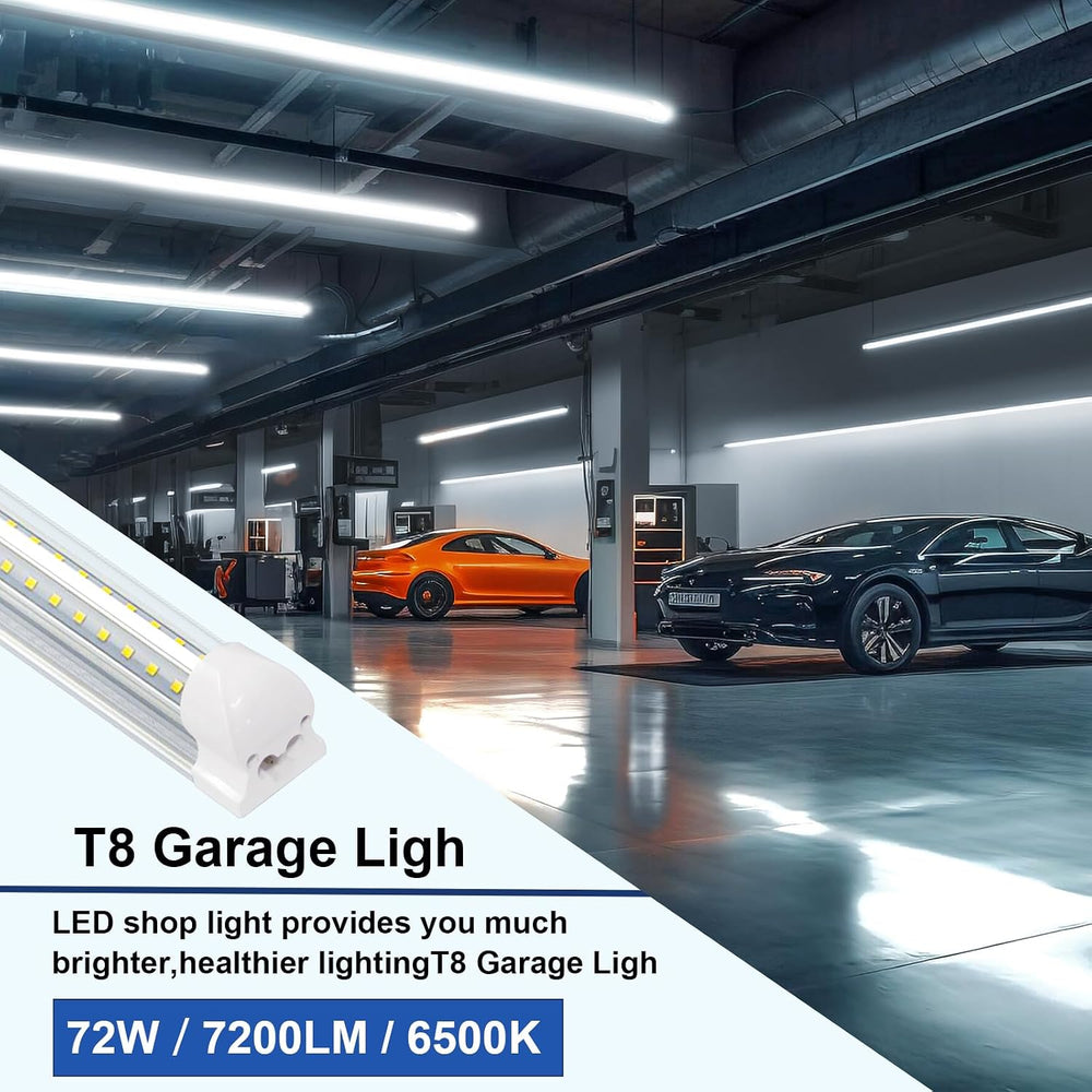 SZSKYING 25 Pack 8FT LED Shop Lights, 72W 7200LM 6500K, Daylight White, T8 In...