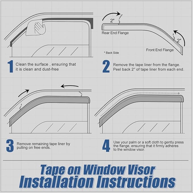Auto Dynasty Set of 4 Carbon Fiber Pattern Window Visors Compatible