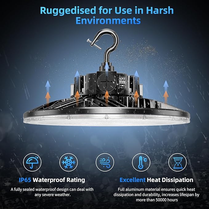 480V LED High Bay Light 300W 240W 200W Adjustable UFO Light 42000LM ETL DLC